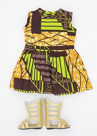 18 inch African print doll dress