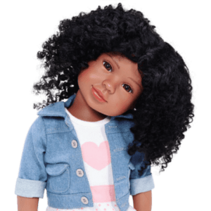 A curly-haired black doll